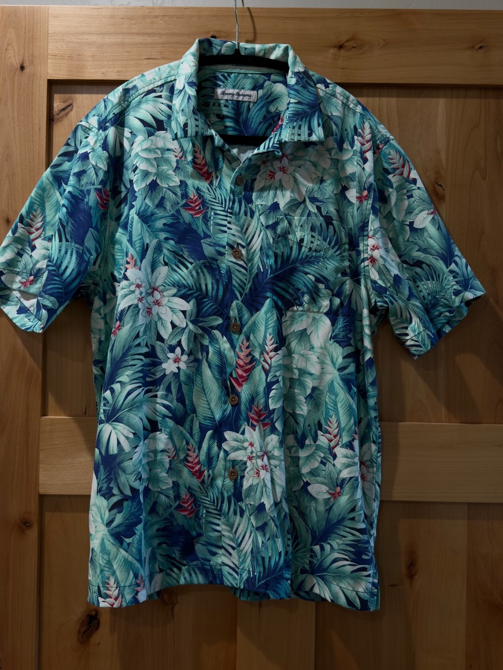 Tommy Bahama Green & Blue Tropical Leaf Floral Button-Down Shirt